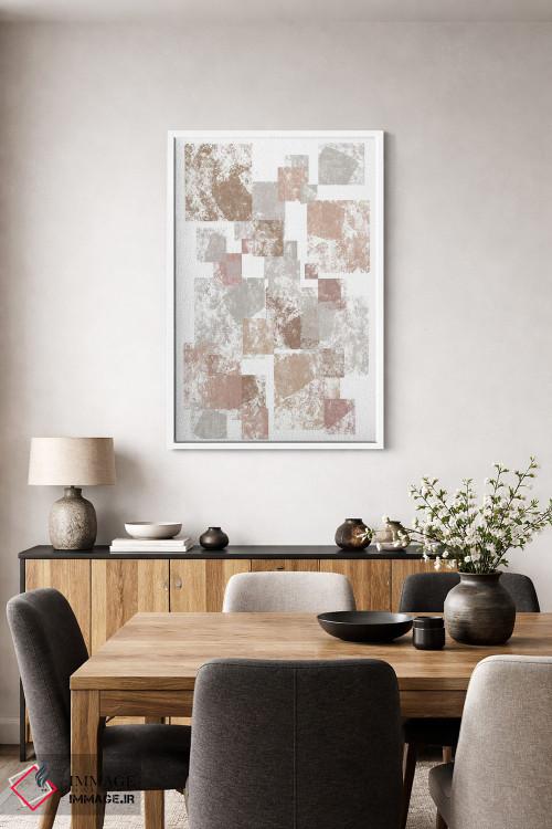 تابلو مینیمال مکعب های موکا اثر مارتینا پاولوا - D3W