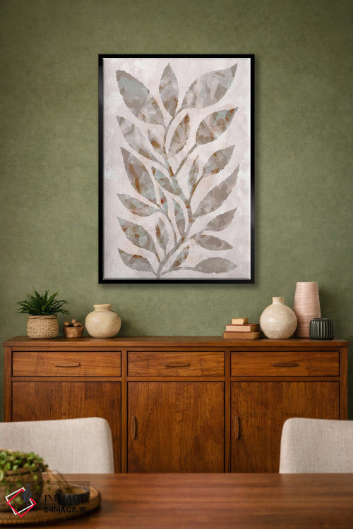 تابلو مینیمال برگ های موکا اثر مارتینا پاولوا - D2B