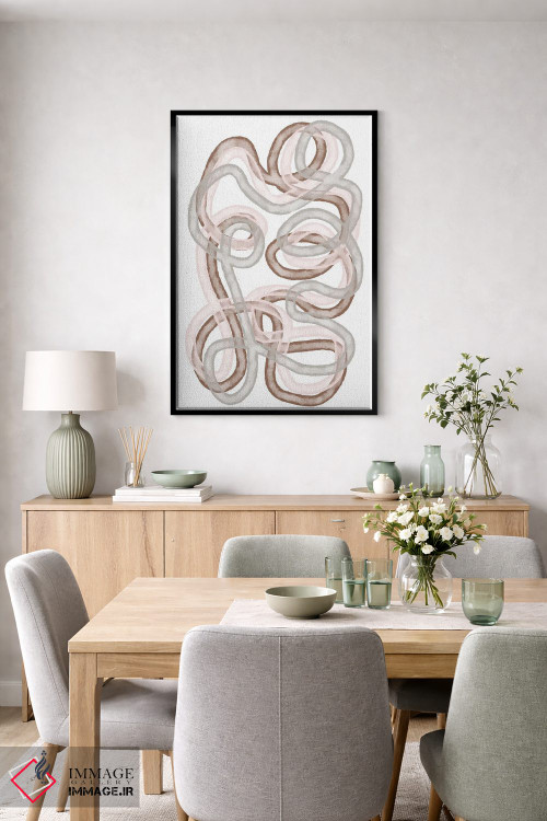 تابلو مینیمال راه های موکا انتزاعی اثر مارتینا پاولوا - D6B