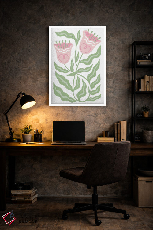 تابلو دکوراتیو شکوفه لاله صورتی اثر مارتینا پاولوا - D6W