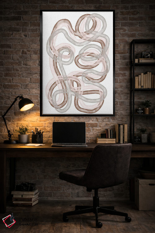 تابلو مینیمال راه های موکا انتزاعی اثر مارتینا پاولوا - D5B