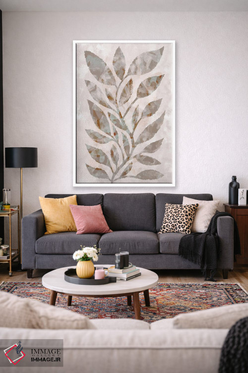 تابلو مینیمال برگ های موکا اثر مارتینا پاولوا - D1W