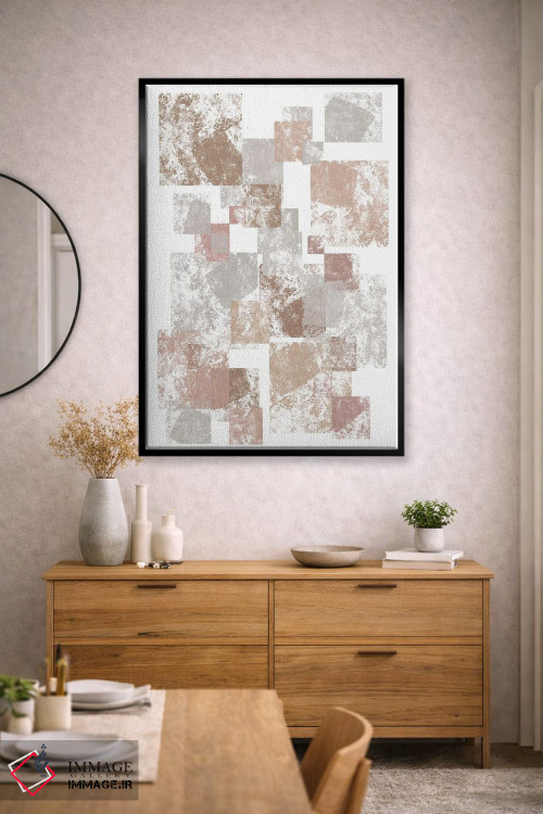 تابلو مینیمال مکعب های موکا اثر مارتینا پاولوا - D2B