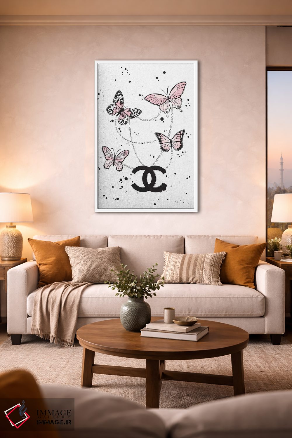 تابلو دکوراتیو پروانه های شنل ۲ اثر مارتینا پاولوا - D1W