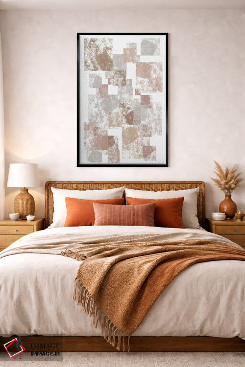 تابلو مینیمال مکعب های موکا اثر مارتینا پاولوا - D4B