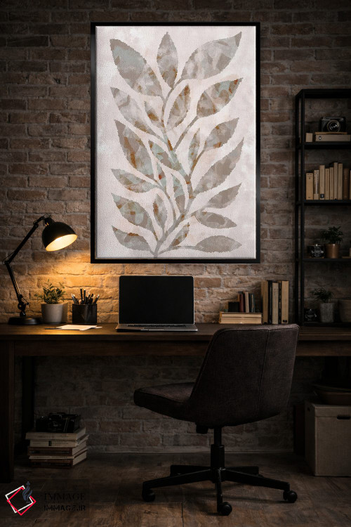 تابلو مینیمال برگ های موکا اثر مارتینا پاولوا - D6B