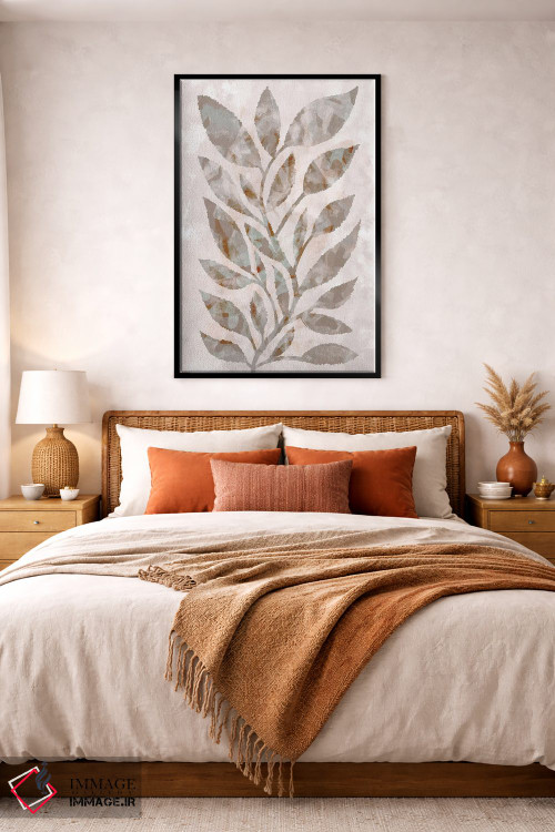 تابلو مینیمال برگ های موکا اثر مارتینا پاولوا - D5B