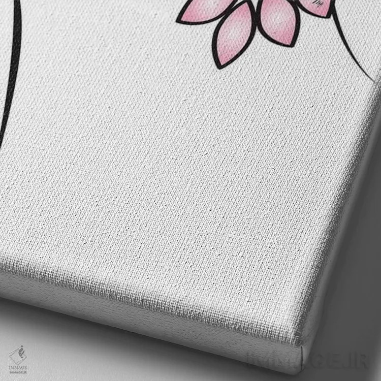 تابلو مینیمال گوشواره اثر مارتینا پاولوا - نمای نزدیک بافت بوم