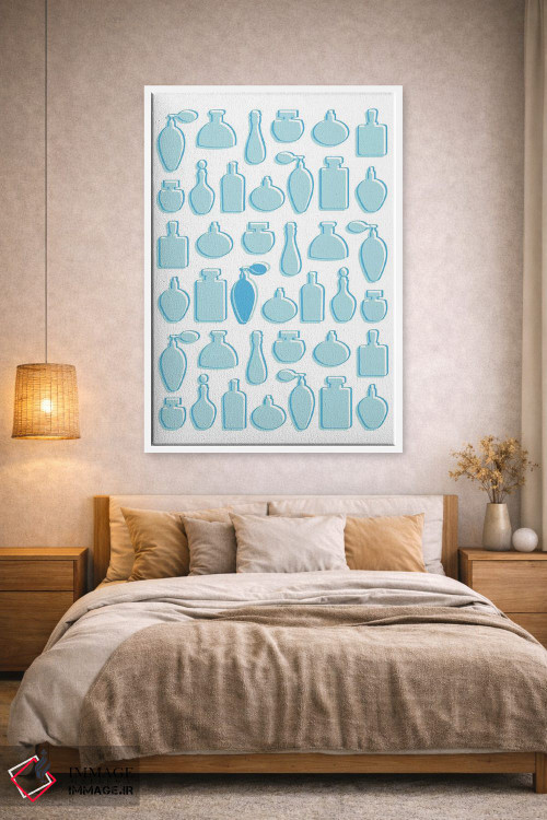 تابلو مینیمال عطرهای آبی اثر مارتینا پاولوا - D1W