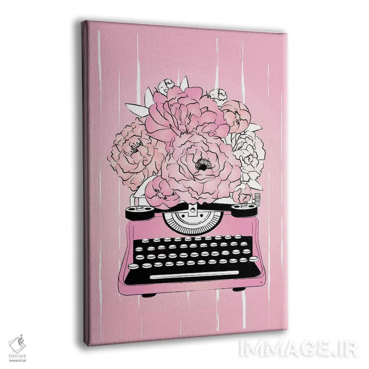 تابلو دکوراتیو دستگاه تایپ گل دار اثر مارتینا پاولوا - نمای پرسپکتیو محصول