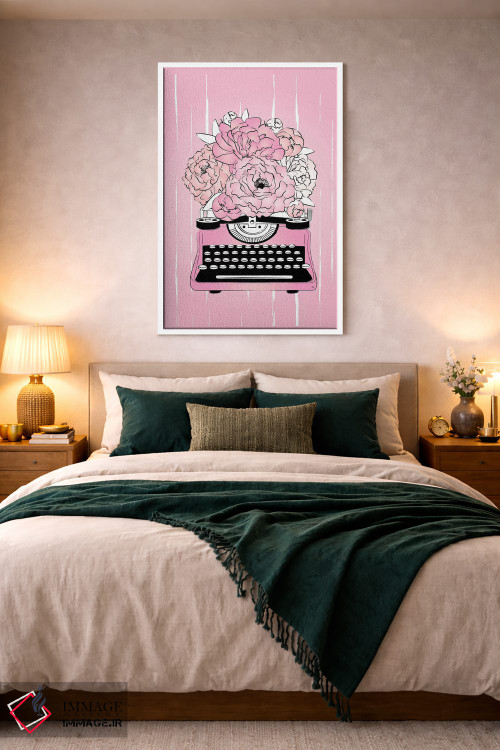 تابلو دکوراتیو دستگاه تایپ گل دار اثر مارتینا پاولوا - D2W