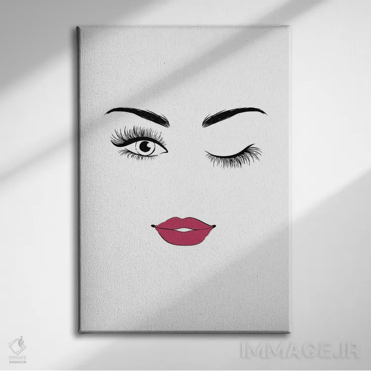 تابلو مینیمال چشمک اثر مارتینا پاولوا - نمای روبهرو روی دیوار