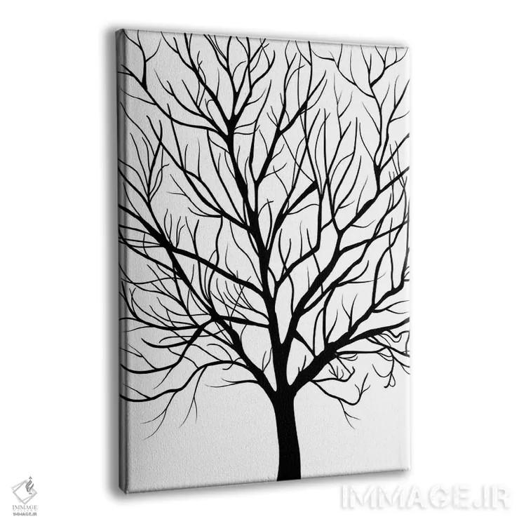 تابلو مینیمال درخت زمستانی اثر مارتینا پاولوا - نمای پرسپکتیو محصول
