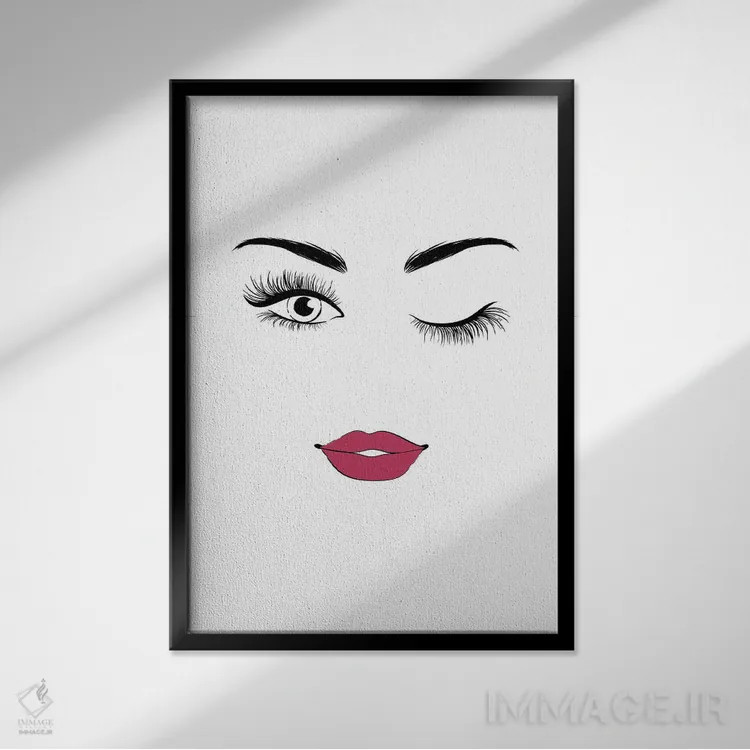 تابلو مینیمال چشمک اثر مارتینا پاولوا - نمای قابدار مشکی