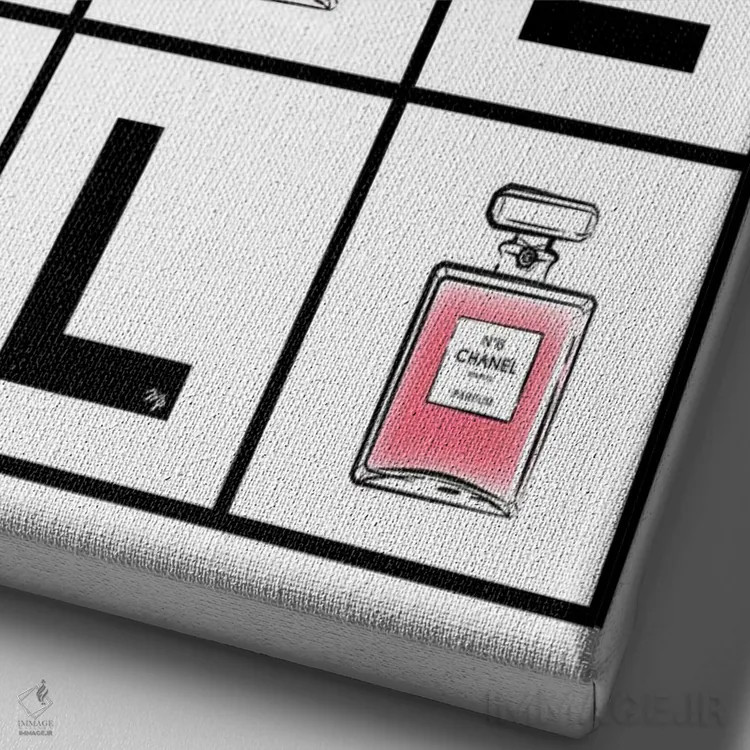 تابلو دکوراتیو عطرهای شنل اثر مارتینا پاولوا - نمای نزدیک بافت بوم