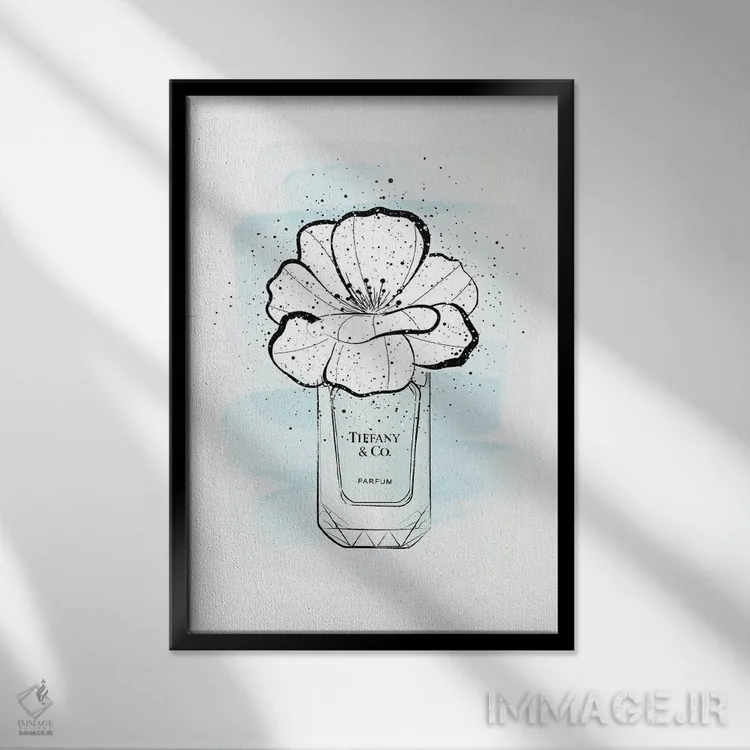 تابلو دکوراتیو گل تیفانی اثر مارتینا پاولوا - نمای قابدار مشکی