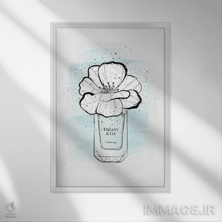 تابلو دکوراتیو گل تیفانی اثر مارتینا پاولوا - نمای قابدار سفید
