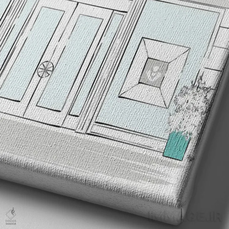 تابلو دکوراتیو فروشگاه تیفانی پاریس اثر مارتینا پاولوا - نمای نزدیک بافت بوم