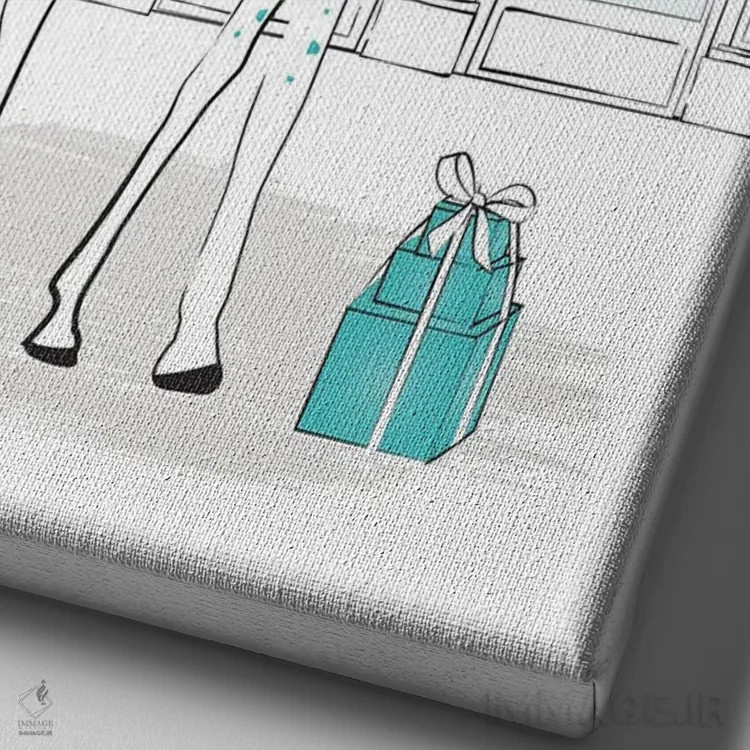 تابلو دکوراتیو زرافه تیفانی اثر مارتینا پاولوا - نمای نزدیک بافت بوم