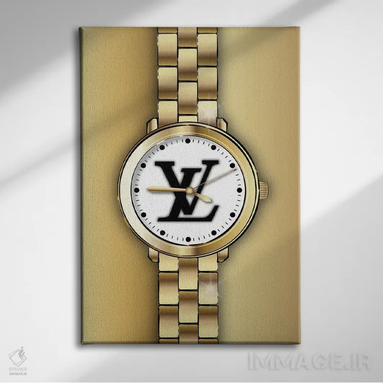 تابلو دکوراتیو ساعت لوی ویتون اثر مارتینا پاولوا - نمای روبهرو روی دیوار