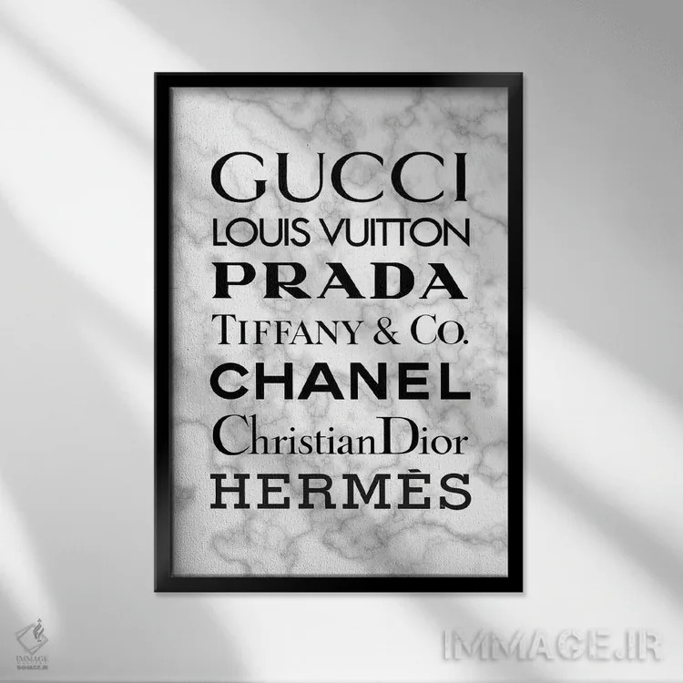 تابلو دکوراتیو برندهای مرمری اثر مارتینا پاولوا - نمای قابدار مشکی