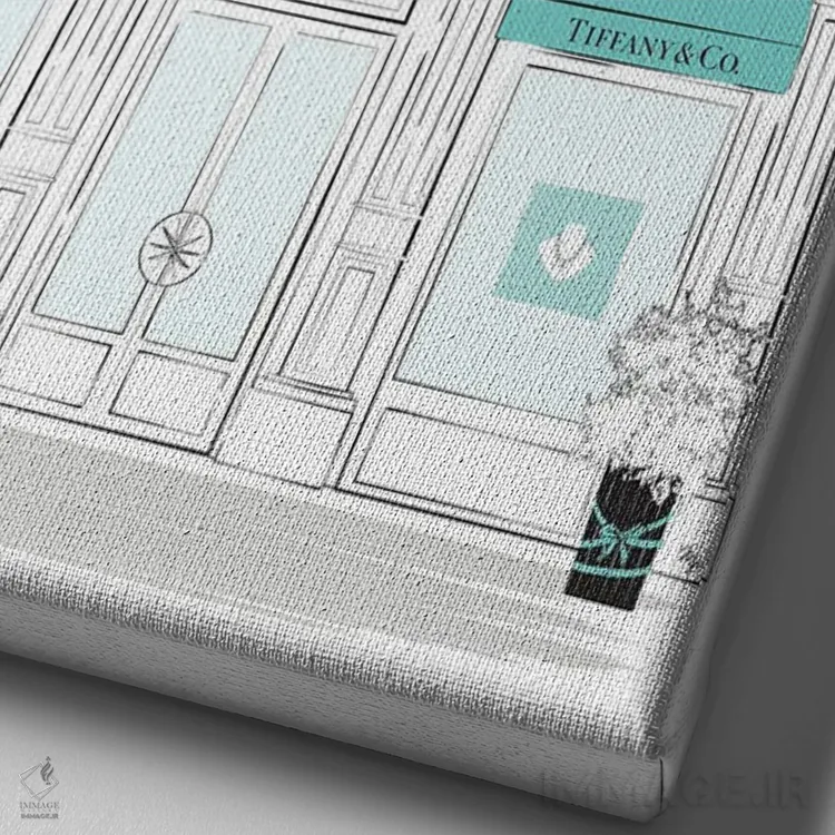 تابلو دکوراتیو فروشگاه تیفانی نیویورک اثر مارتینا پاولوا - نمای نزدیک بافت بوم