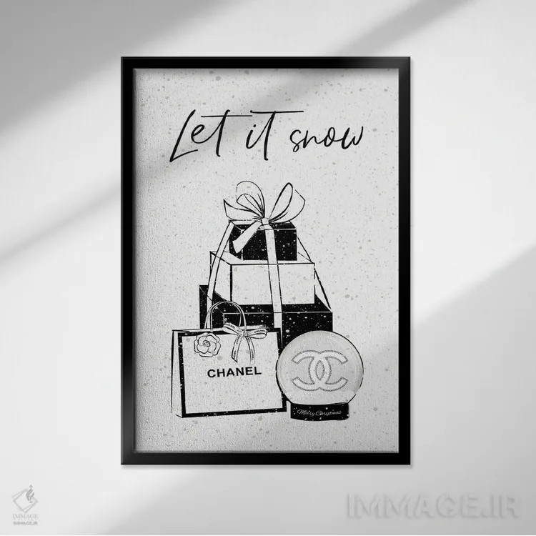 تابلو دکوراتیو زمستان شانل اثر مارتینا پاولوا - نمای قابدار مشکی