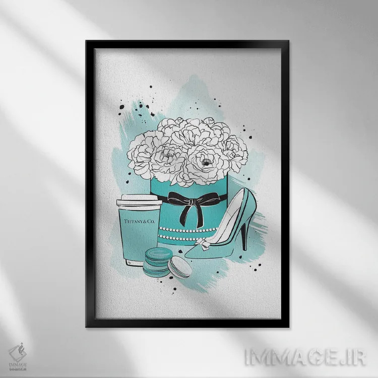 تابلو دکوراتیو استراحت تیفانی اثر مارتینا پاولوا - نمای قابدار مشکی