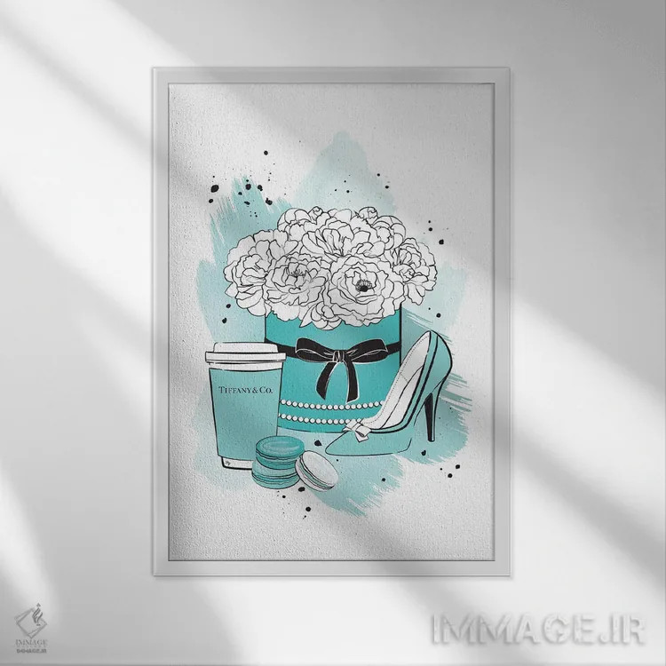 تابلو دکوراتیو استراحت تیفانی اثر مارتینا پاولوا - نمای قابدار سفید