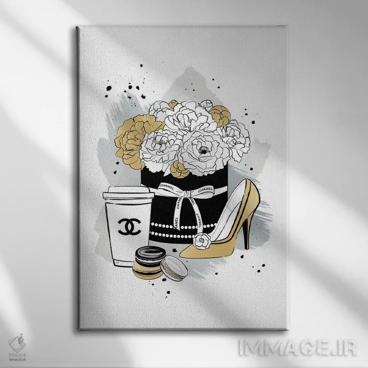 تابلو دکوراتیو رمانس شانل اثر مارتینا پاولوا - نمای روبهرو روی دیوار