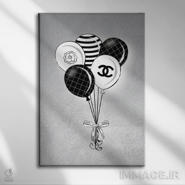 تابلو دکوراتیو بادکنک های شانل اثر مارتینا پاولوا - نمای روبهرو روی دیوار