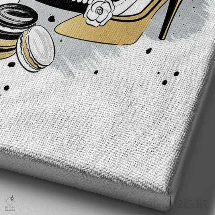 تابلو دکوراتیو رمانس شانل اثر مارتینا پاولوا - نمای نزدیک بافت بوم