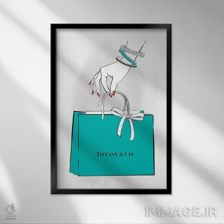 تابلو دکوراتیو دست تیفانی اثر مارتینا پاولوا - نمای قابدار مشکی