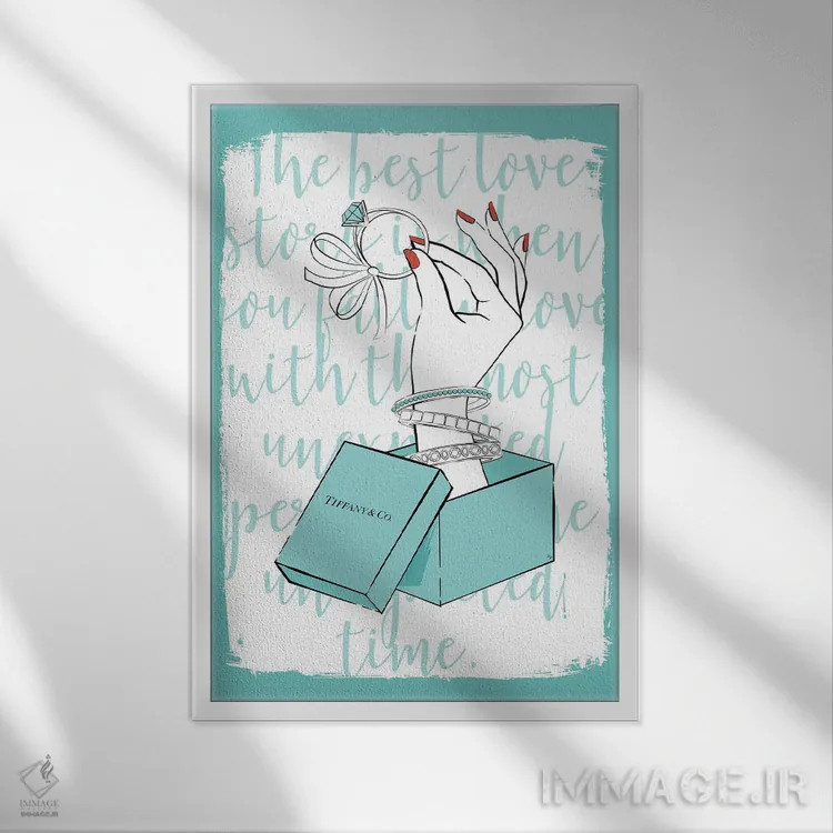 تابلو دکوراتیو تیفانی، من قبول می کنم اثر مارتینا پاولوا - نمای قابدار سفید