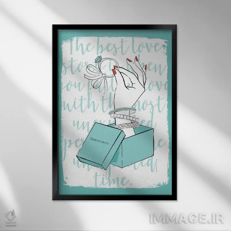 تابلو دکوراتیو تیفانی، من قبول می کنم اثر مارتینا پاولوا - نمای قابدار مشکی