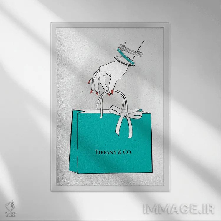 تابلو دکوراتیو دست تیفانی اثر مارتینا پاولوا - نمای قابدار سفید