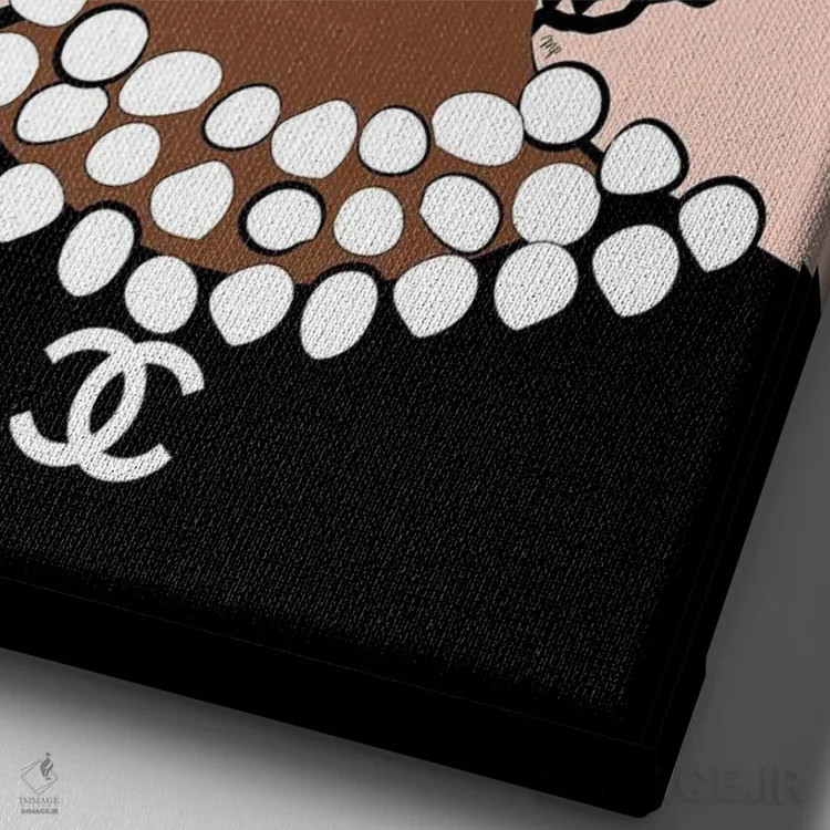 تابلو دکوراتیو خانم مد لوکس اثر مارتینا پاولوا - نمای نزدیک بافت بوم