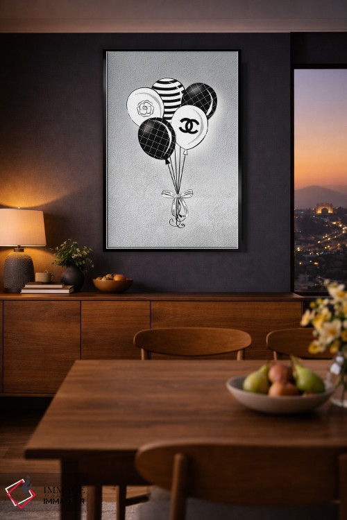 تابلو دکوراتیو بادکنک های شانل اثر مارتینا پاولوا - D2B