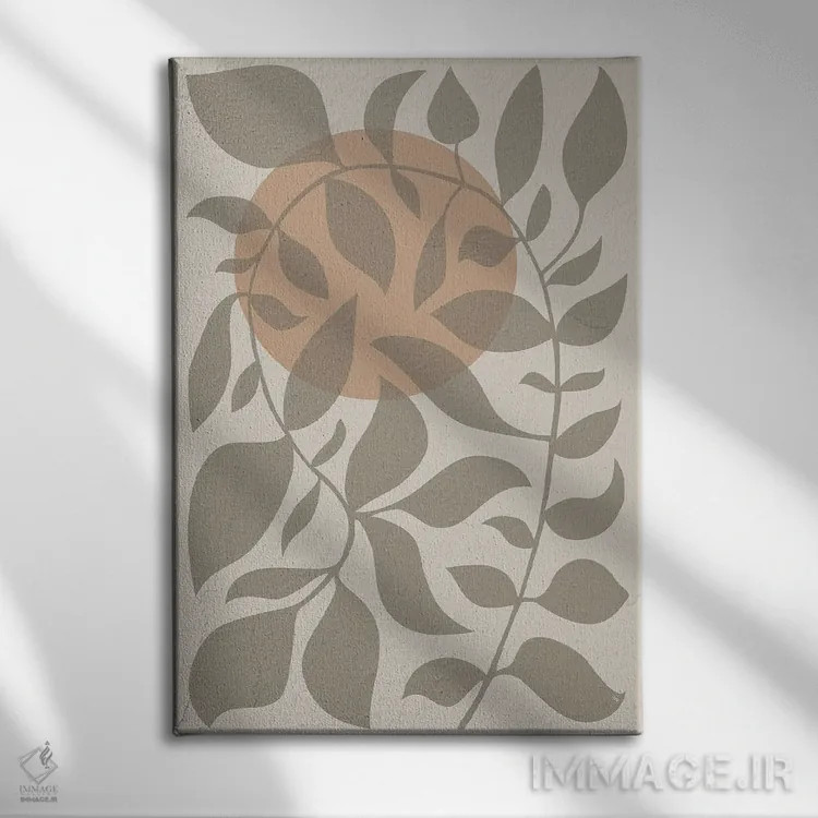 تابلو انتزاعی گیاه طلوع آفتاب اثر مارتینا پاولوا - نمای روبهرو روی دیوار