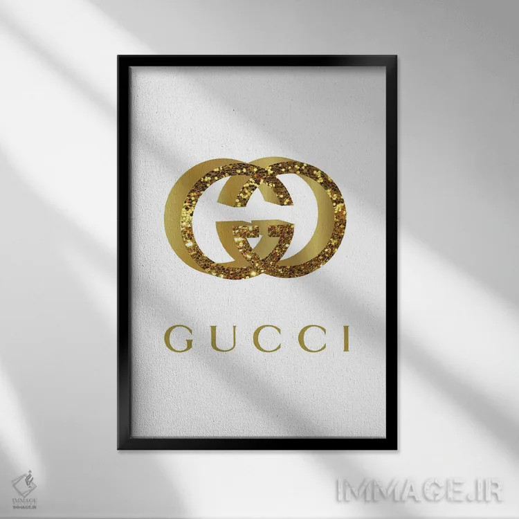 تابلو دکوراتیو طلای گوچی اثر مارتینا پاولوا - نمای قابدار مشکی