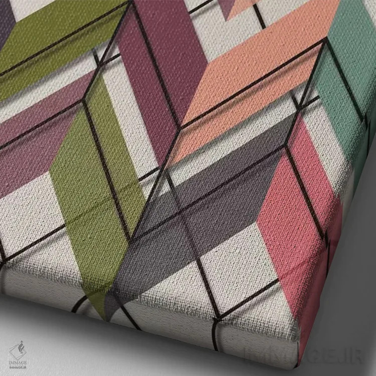 تابلو انتزاعی پرکردن و خط کشی ۵ اثر سوزانا پاز - نمای نزدیک بافت بوم