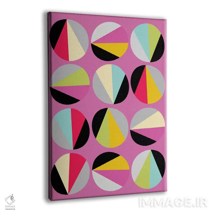 تابلو انتزاعی بازی دایره ها ۳ اثر سوزانا پاز - نمای پرسپکتیو محصول