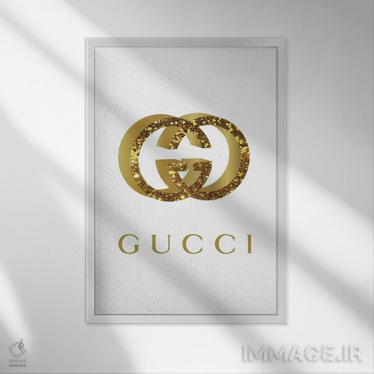 تابلو دکوراتیو طلای گوچی اثر مارتینا پاولوا - نمای قابدار سفید