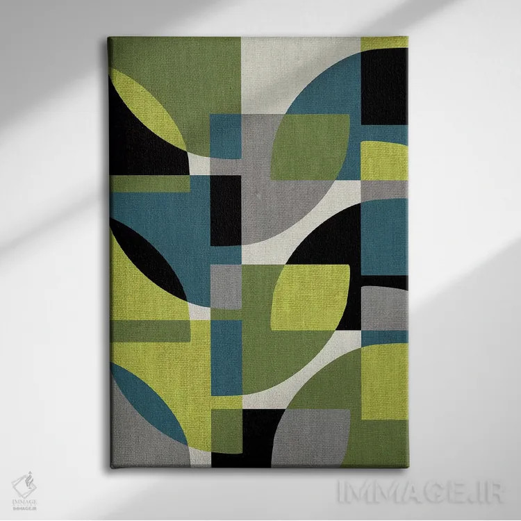 تابلو انتزاعی تکه ها ۴ اثر سوزانا پاز - نمای روبهرو روی دیوار