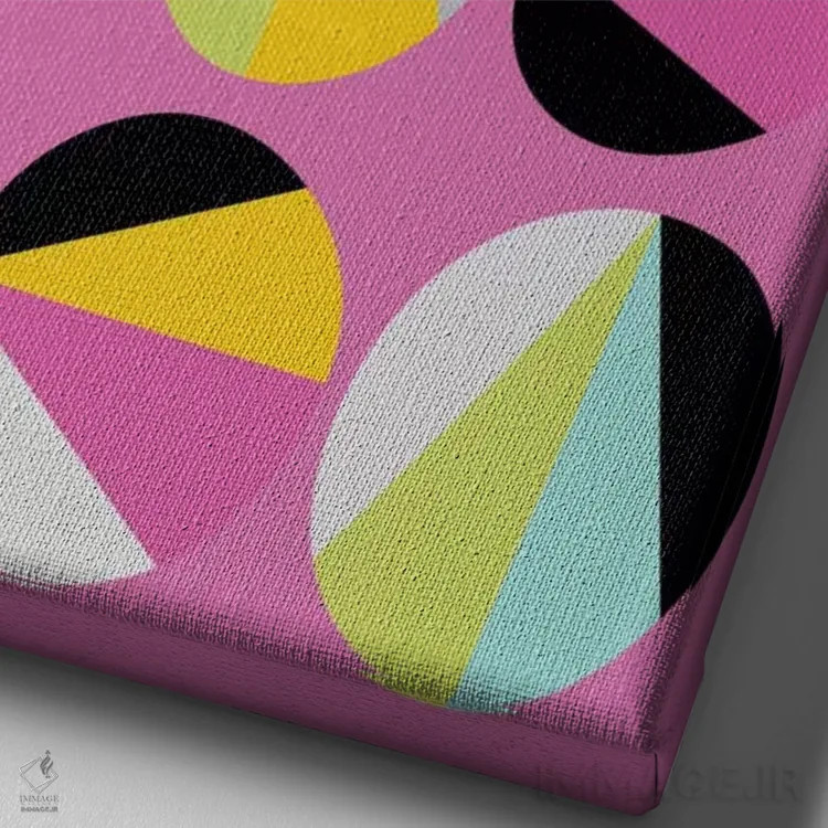 تابلو انتزاعی بازی دایره ها ۳ اثر سوزانا پاز - نمای نزدیک بافت بوم