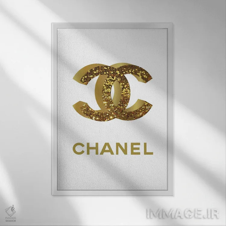 تابلو دکوراتیو طلای شانل اثر مارتینا پاولوا - نمای قابدار سفید