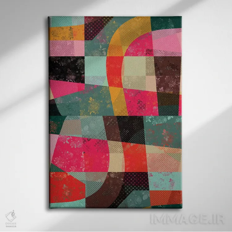 تابلو انتزاعی تکه ها ۱۰ اثر سوزانا پاز - نمای روبهرو روی دیوار