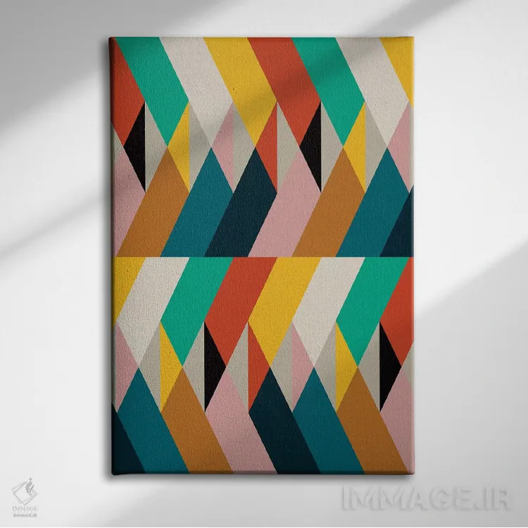 تابلو انتزاعی تکه ها ۸ اثر سوزانا پاز - نمای روبهرو روی دیوار