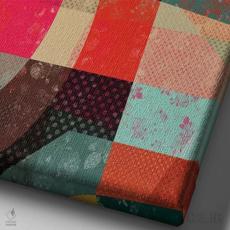 تابلو انتزاعی تکه ها ۱۰ اثر سوزانا پاز - نمای نزدیک بافت بوم