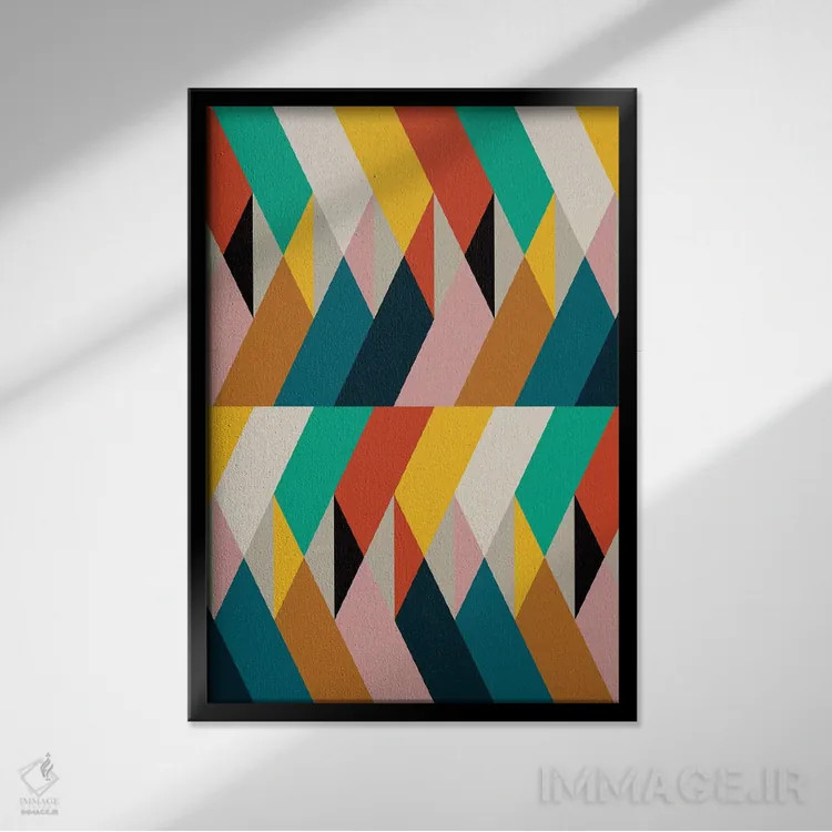 تابلو انتزاعی تکه ها ۸ اثر سوزانا پاز - نمای قابدار مشکی